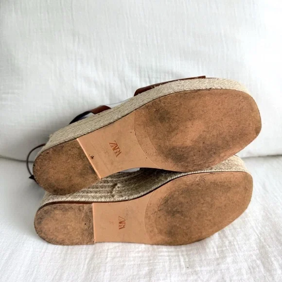 Zara Espadrille Platform Wedge Sandals - Picture 5 of 6